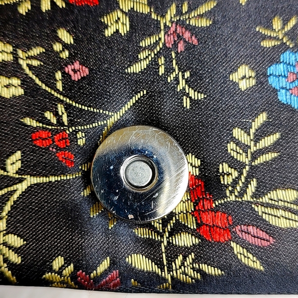 Vintage Floral Asian Flair Satin Evening Bag - Picture 9 of 12